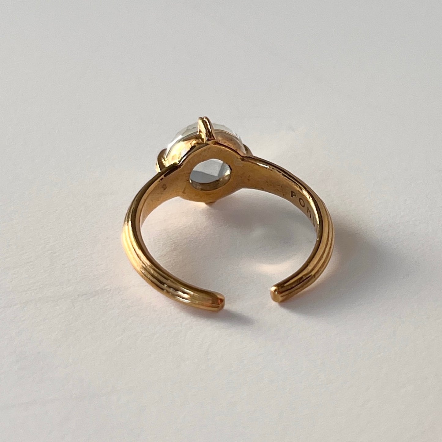 [ green amethyst (multi-faceted) ] croissant gold