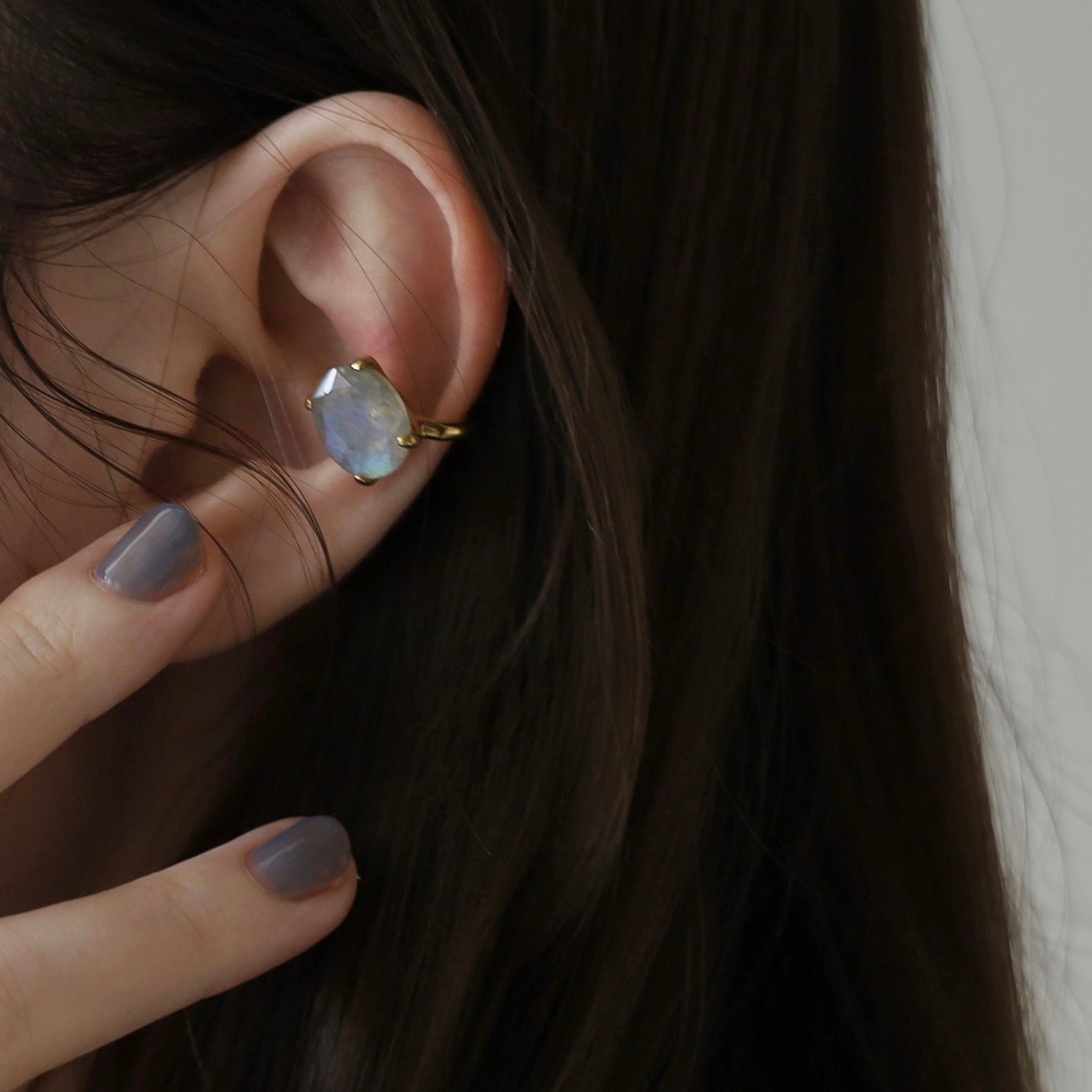[ labradorite ] GEM ear cuff silver