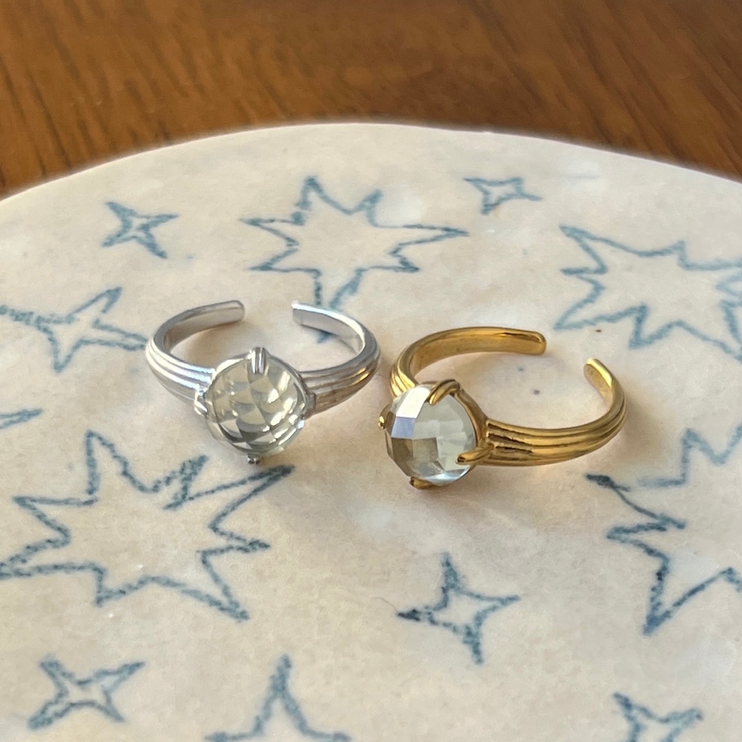 [ green amethyst (multi-faceted) ] croissant silver