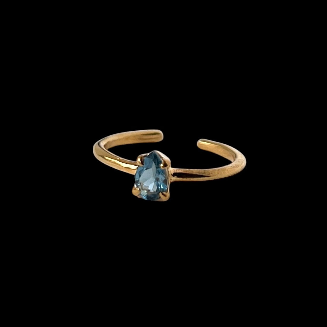 [ london blue topaz ] dorp faceted cut ring  gold [ free size ]