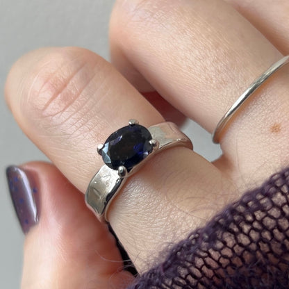 [ iolite ] um silver ring [ free size ]