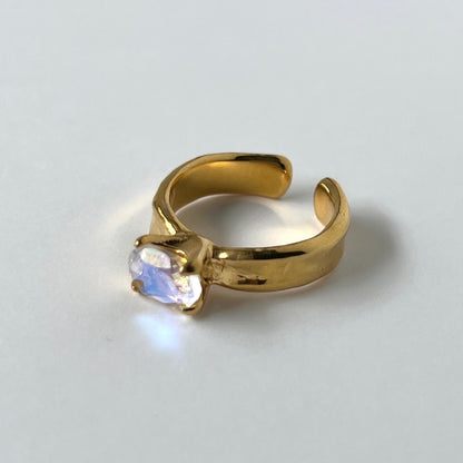 [ angel aura quartz ] um gold ring