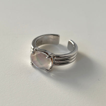 [ black shell (multi-faceted) ] trois silver