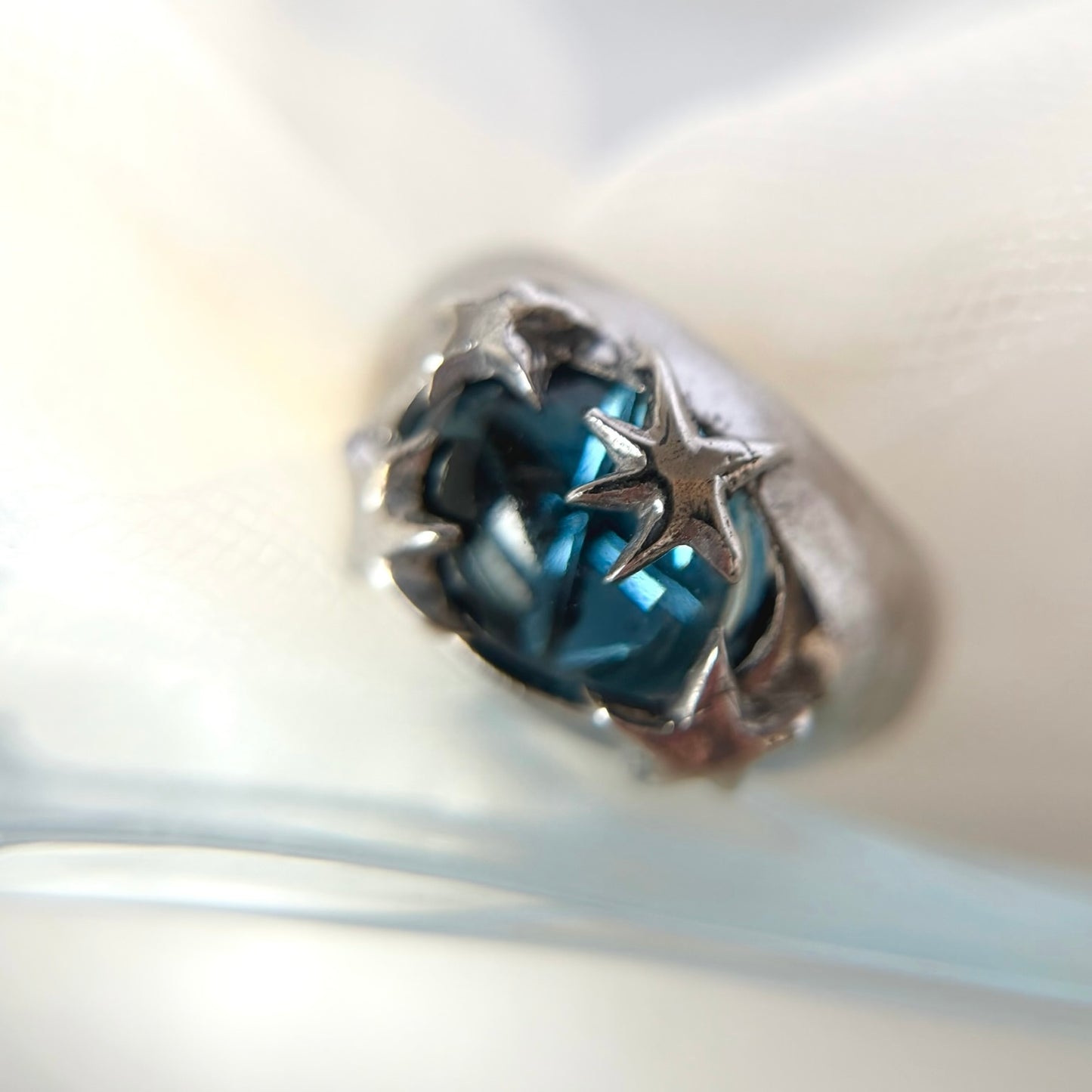 [ star dark blue ] twinkle ring silver