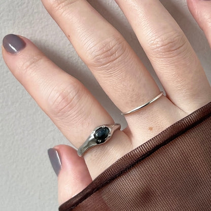 [ blue labradorite ] pebble silver [ free size ]