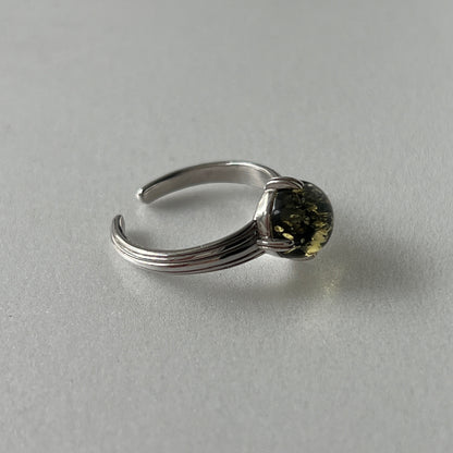 [ black amber ]  croissant silver