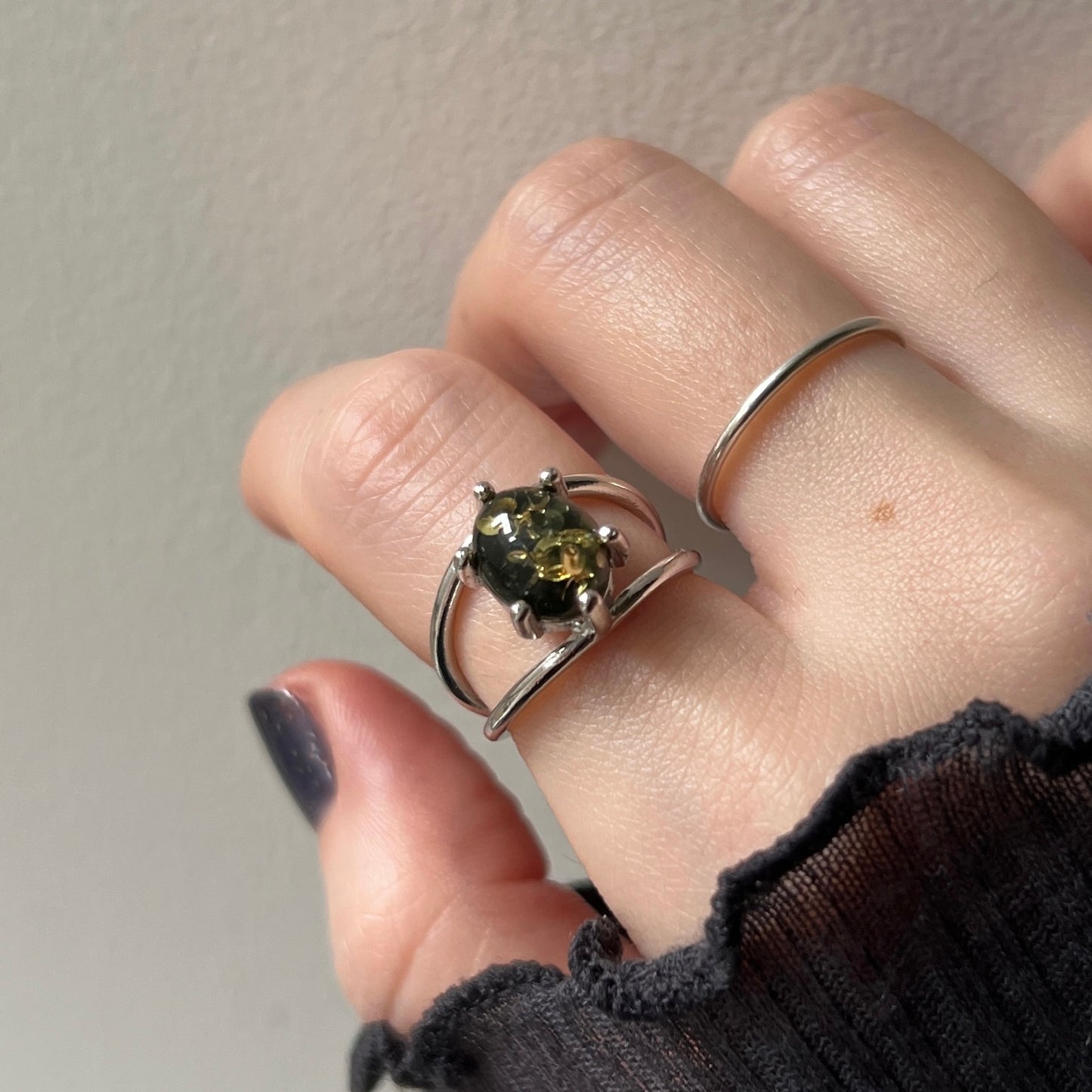 [ black amber ] double silver