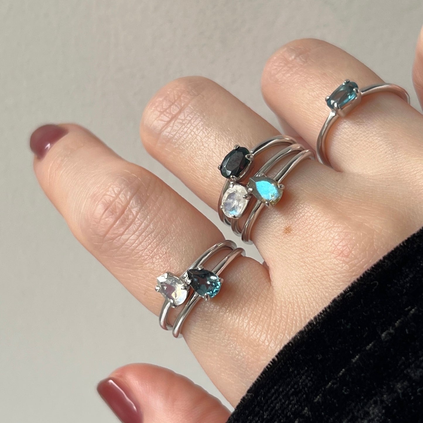 [ london blue topaz ] dorp faceted cut ring  silver [ free size ]