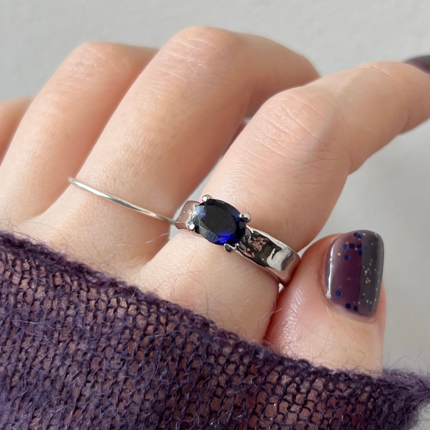 [ iolite ] um silver ring [ free size ]