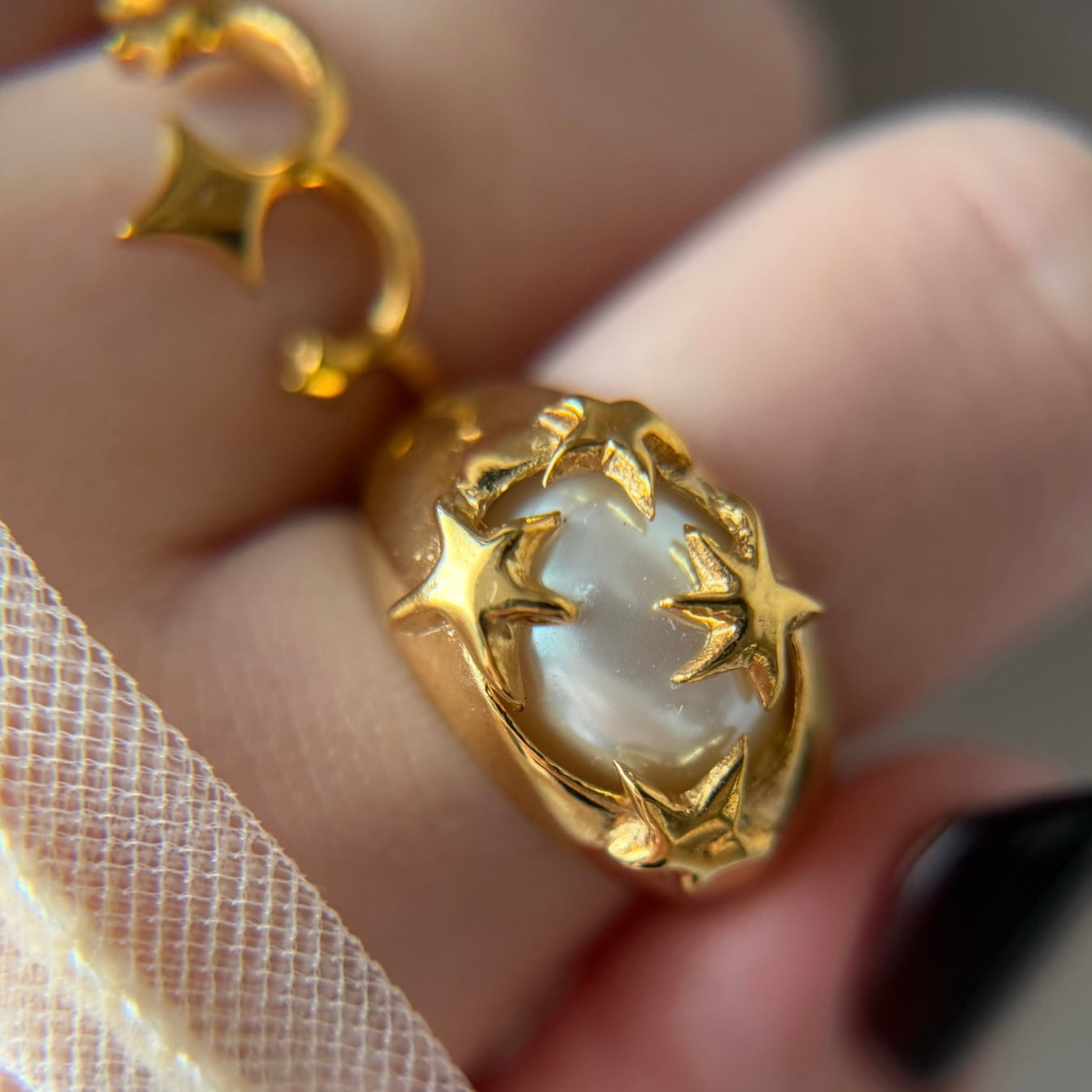 [ mother of pearl doublet ] twinkle ring gold