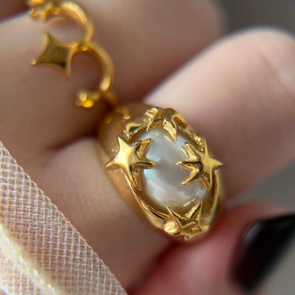 [ mother of pearl doublet ] twinkle ring gold