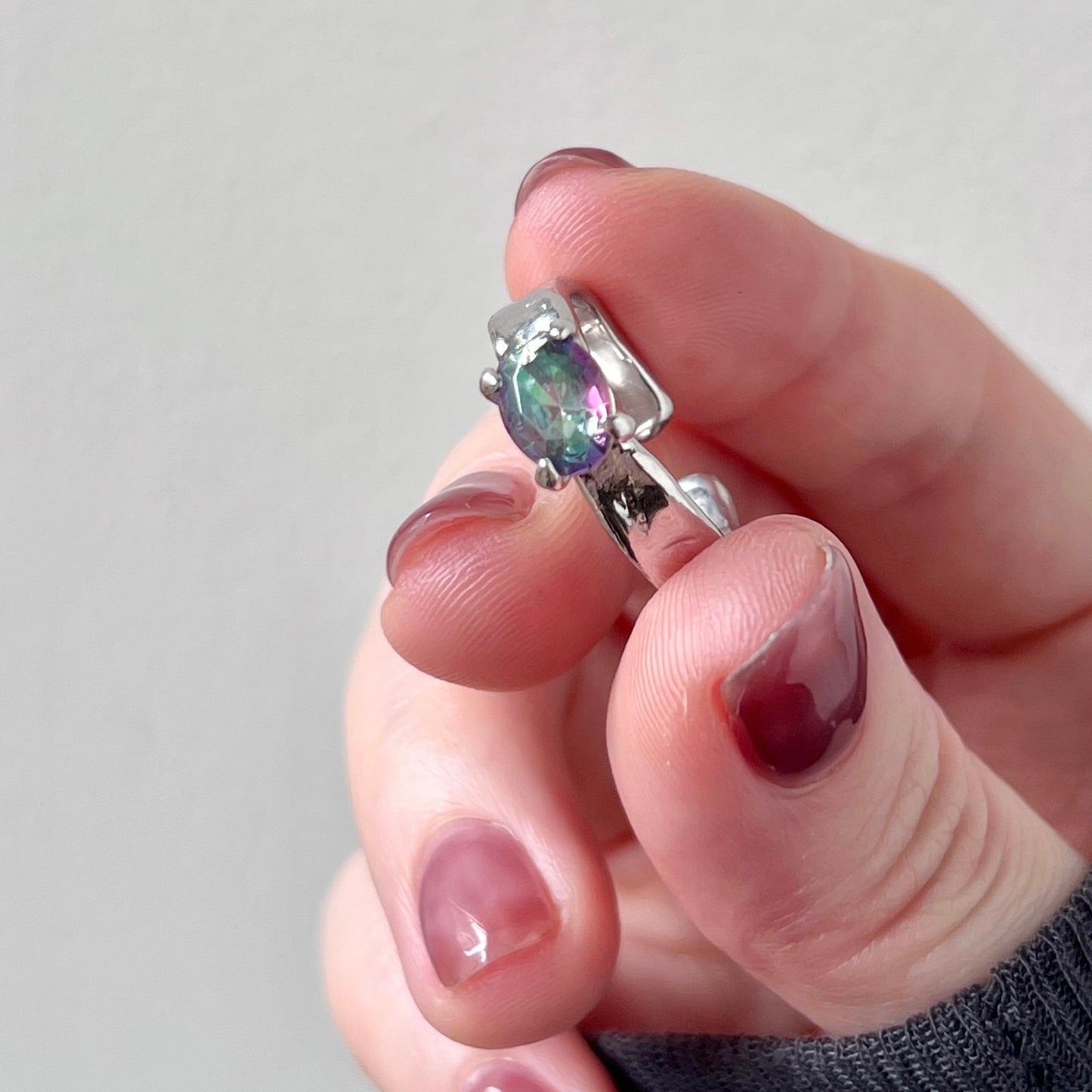 [ mystic quartz ] um silver ring [ free size ]