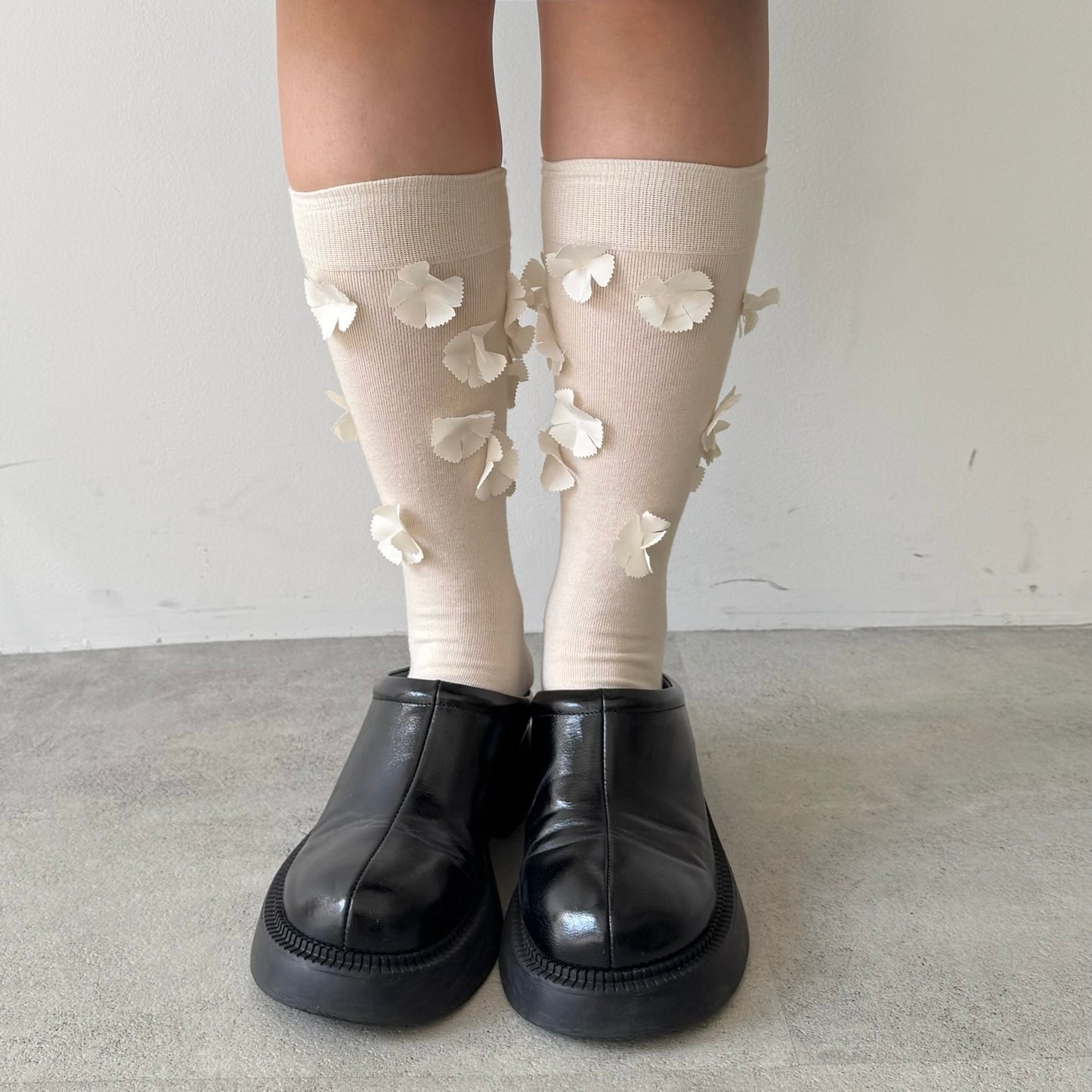 【IVORY】flower motif socks