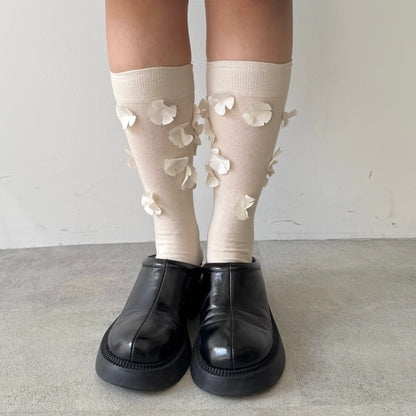 【IVORY】flower motif socks