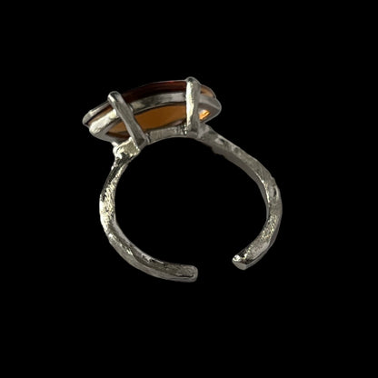 [ brown ] gem MARQUISE silver [ free size ]