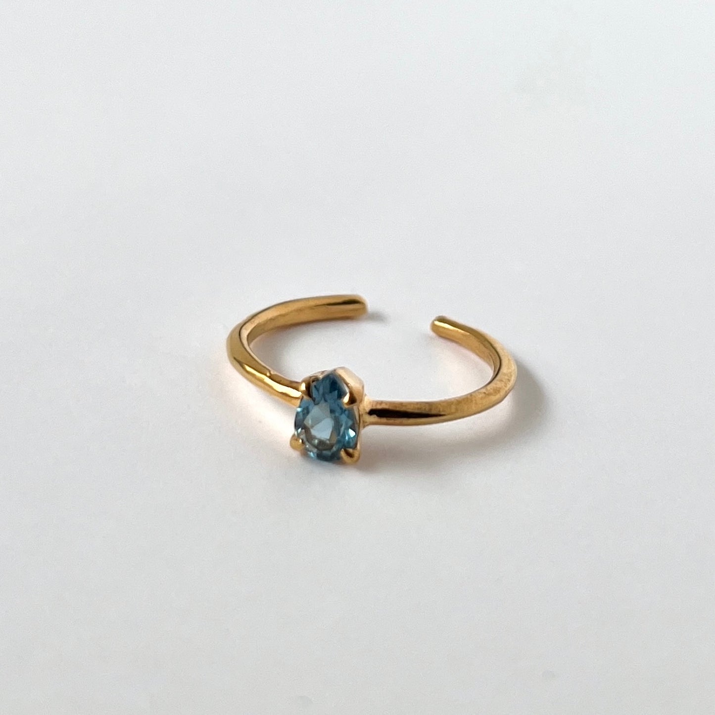 [ london blue topaz ] dorp faceted cut ring  gold [ free size ]