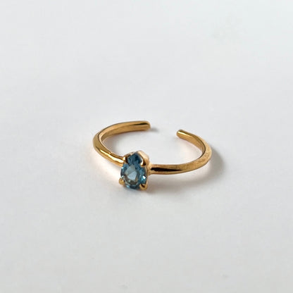 [ london blue topaz ] dorp faceted cut ring  gold [ free size ]