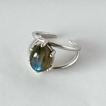 [ gray labradorite ] double silver [ free size ]