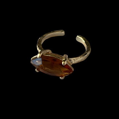 06. [ brown ] gem MARQUISE gold [ free size ]