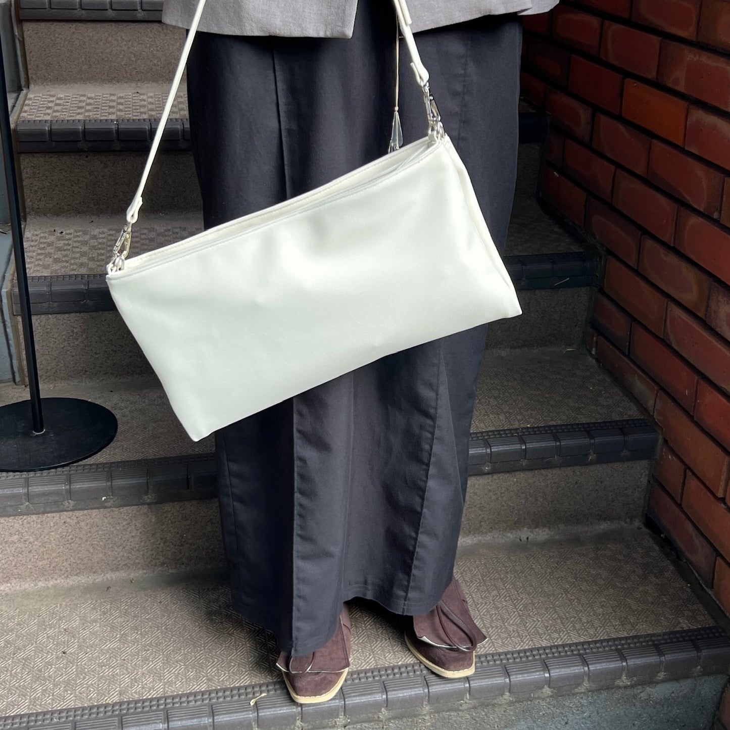 【IVORY】2way suede shoulder tote bag