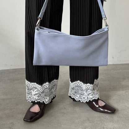 【BLUE】2way suede shoulder tote bag