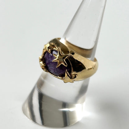 [ charoite ] twinkle ring gold