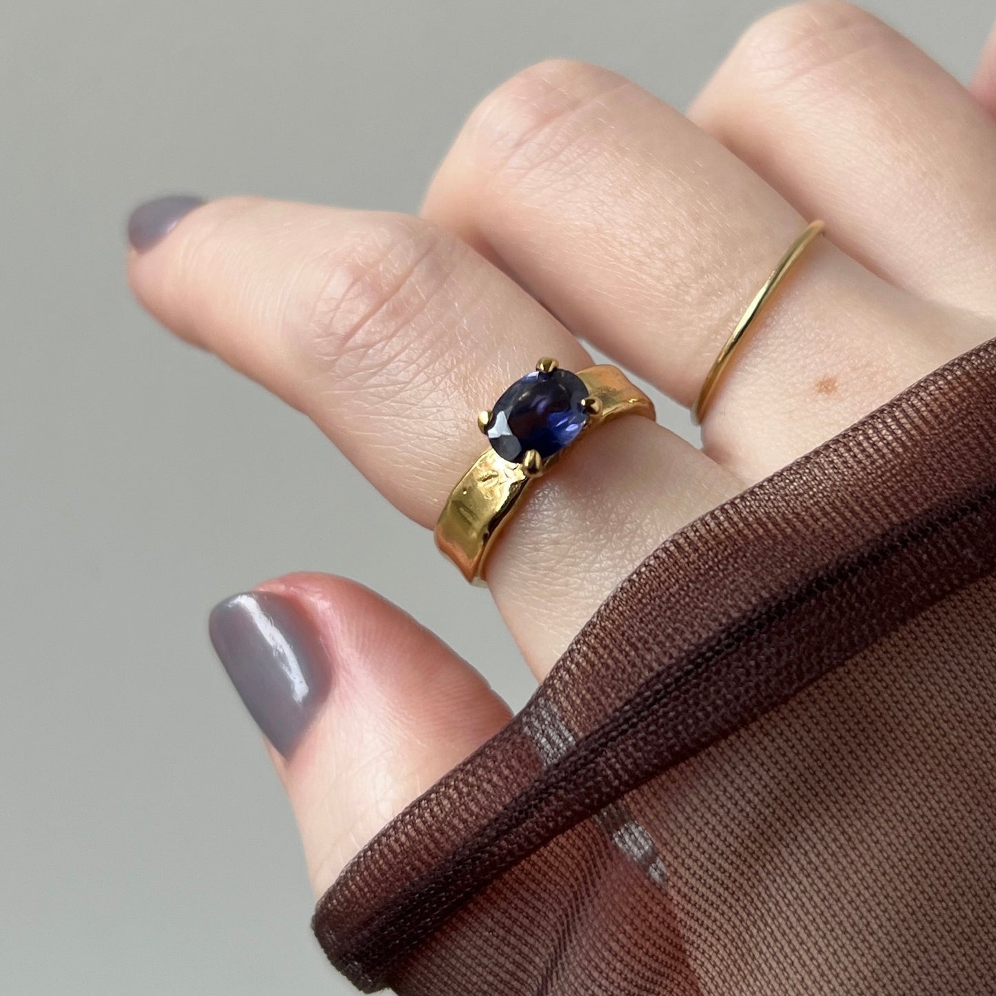 [ iolite ] um gold ring [ free size ]