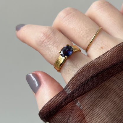 [ iolite ] um gold ring [ free size ]