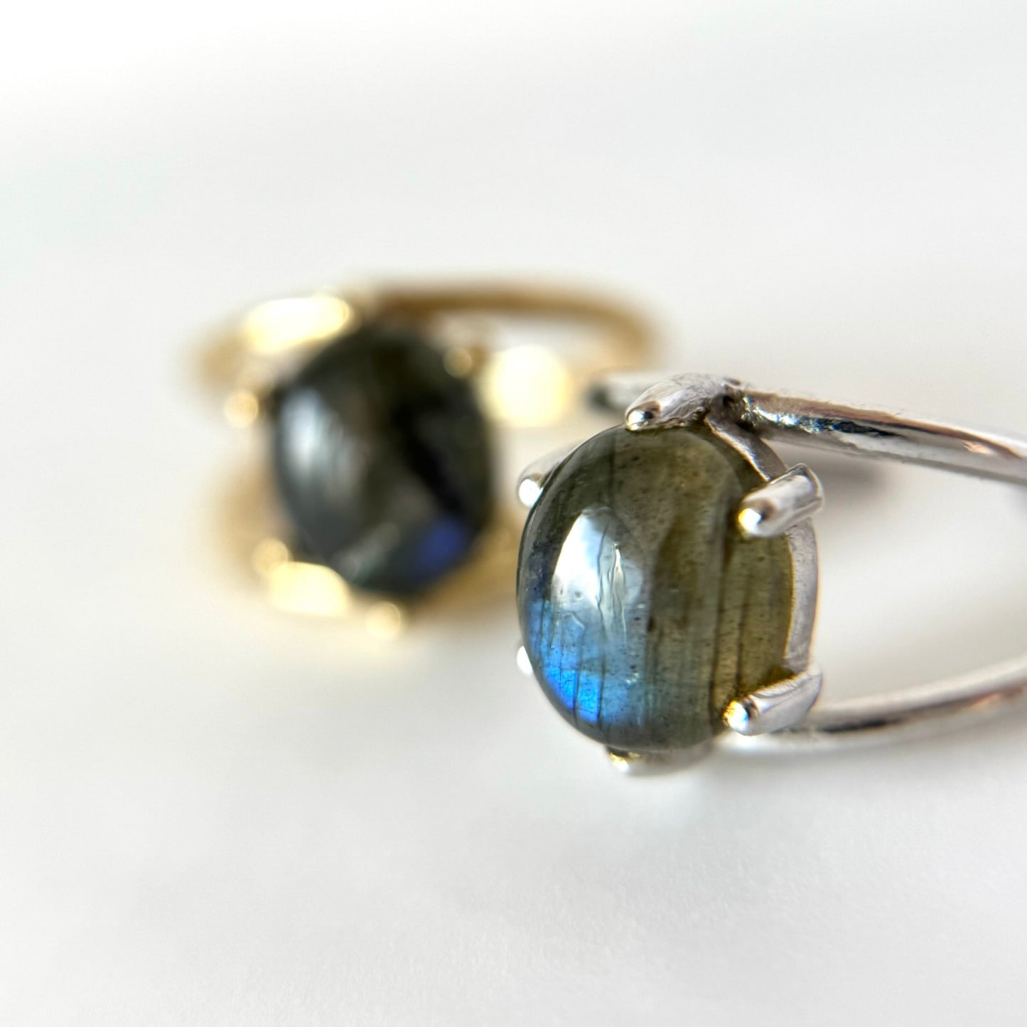 [ gray labradorite ] double silver [ free size ]