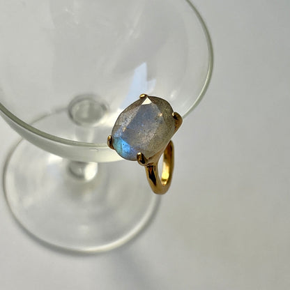 [ labradorite ] GEM ear cuff gold