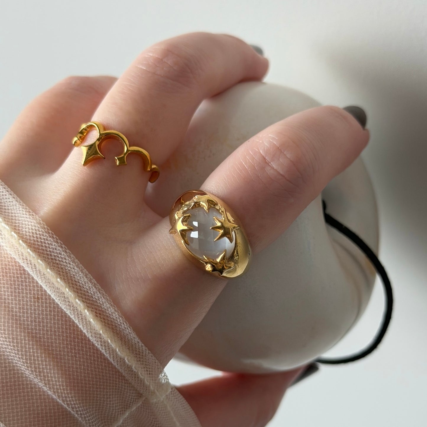 [ mother of pearl doublet ] twinkle ring gold