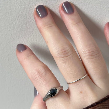 [ blue labradorite ] pebble silver [ free size ]