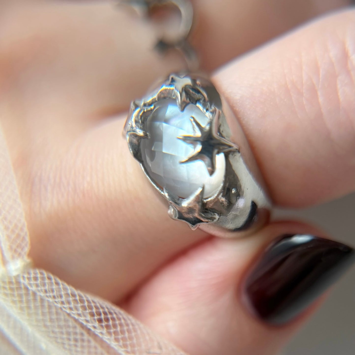 [ mother of pearl doublet ] twinkle ring silver