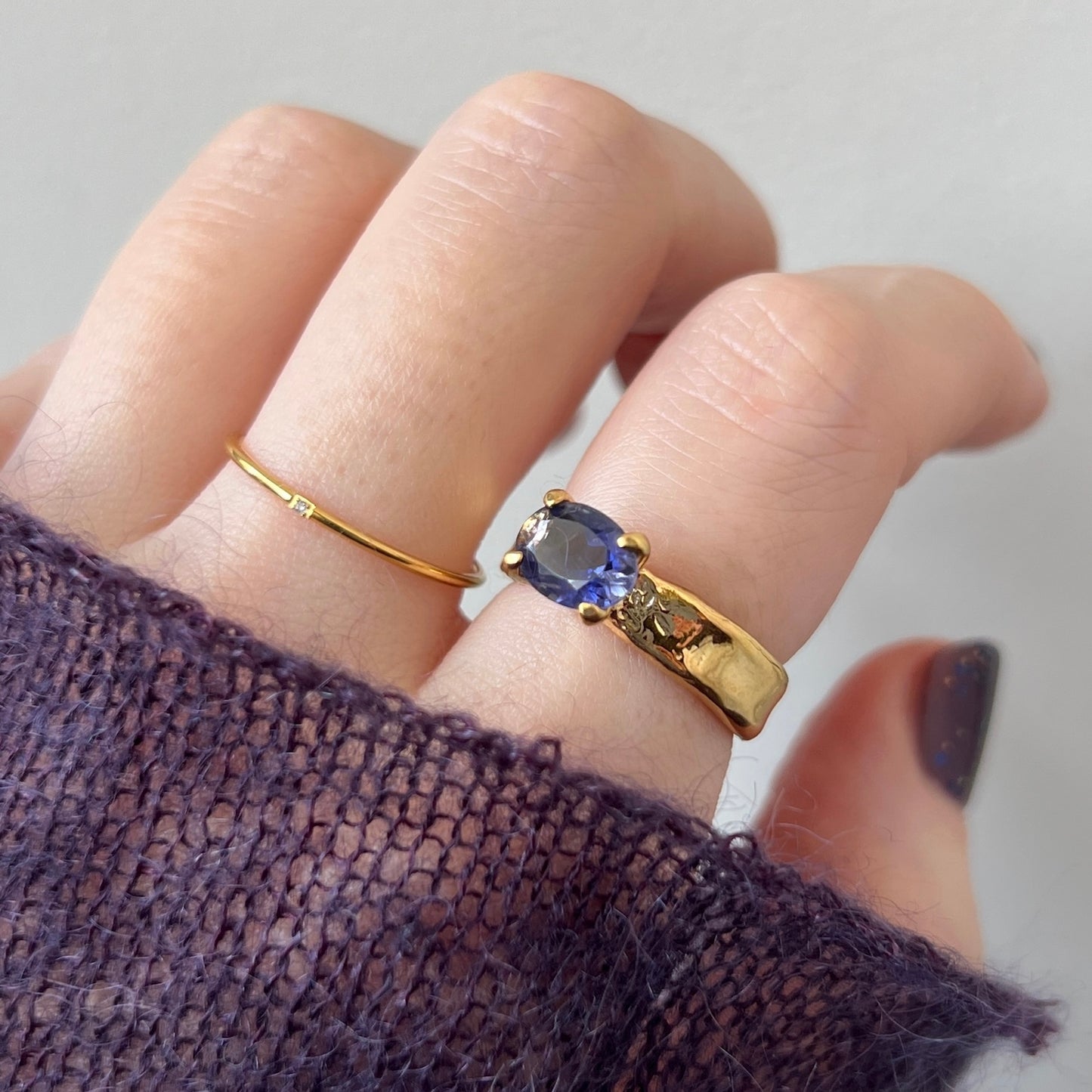 [ iolite ] um gold ring [ free size ]