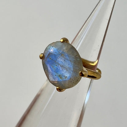 [ labradorite ] GEM ear cuff gold