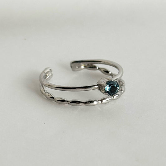 [ london blue topaz ] double chain silver [ free size ]