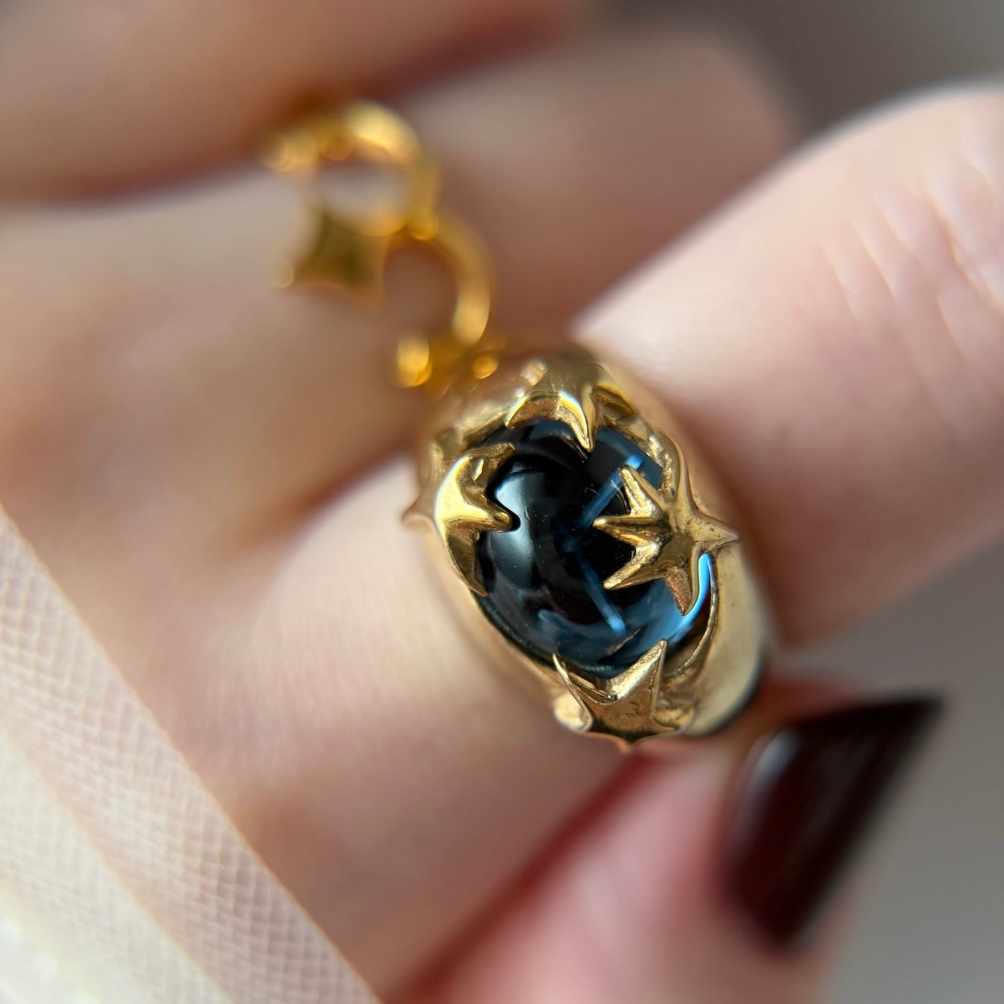 [ star dark blue ] twinkle ring gold
