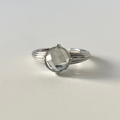 [ green amethyst (multi-faceted) ] croissant silver