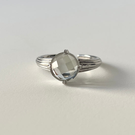 [ green amethyst (multi-faceted) ] croissant silver
