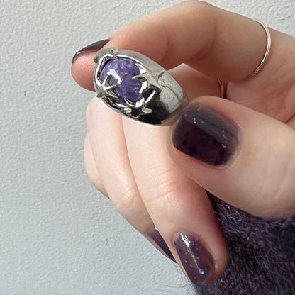 [ charoite ] twinkle ring silver