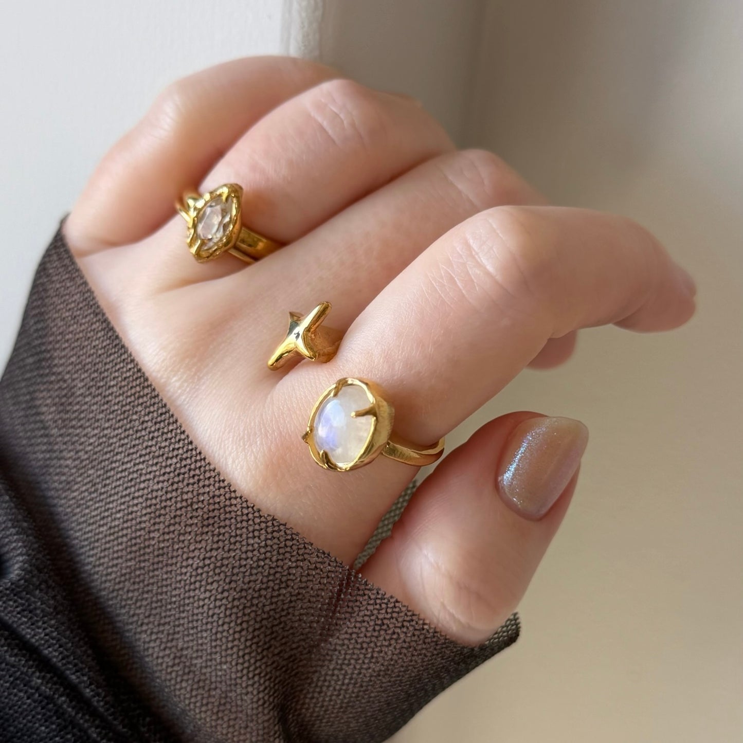 [ white topaz ] marquis stone gold