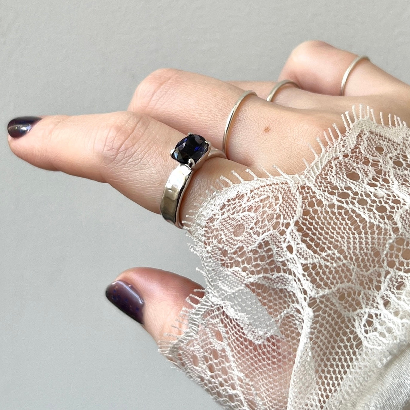 [ iolite ] um silver ring [ free size ]