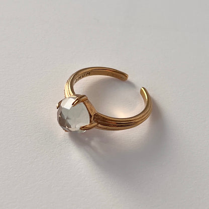 [ green amethyst (multi-faceted) ] croissant gold