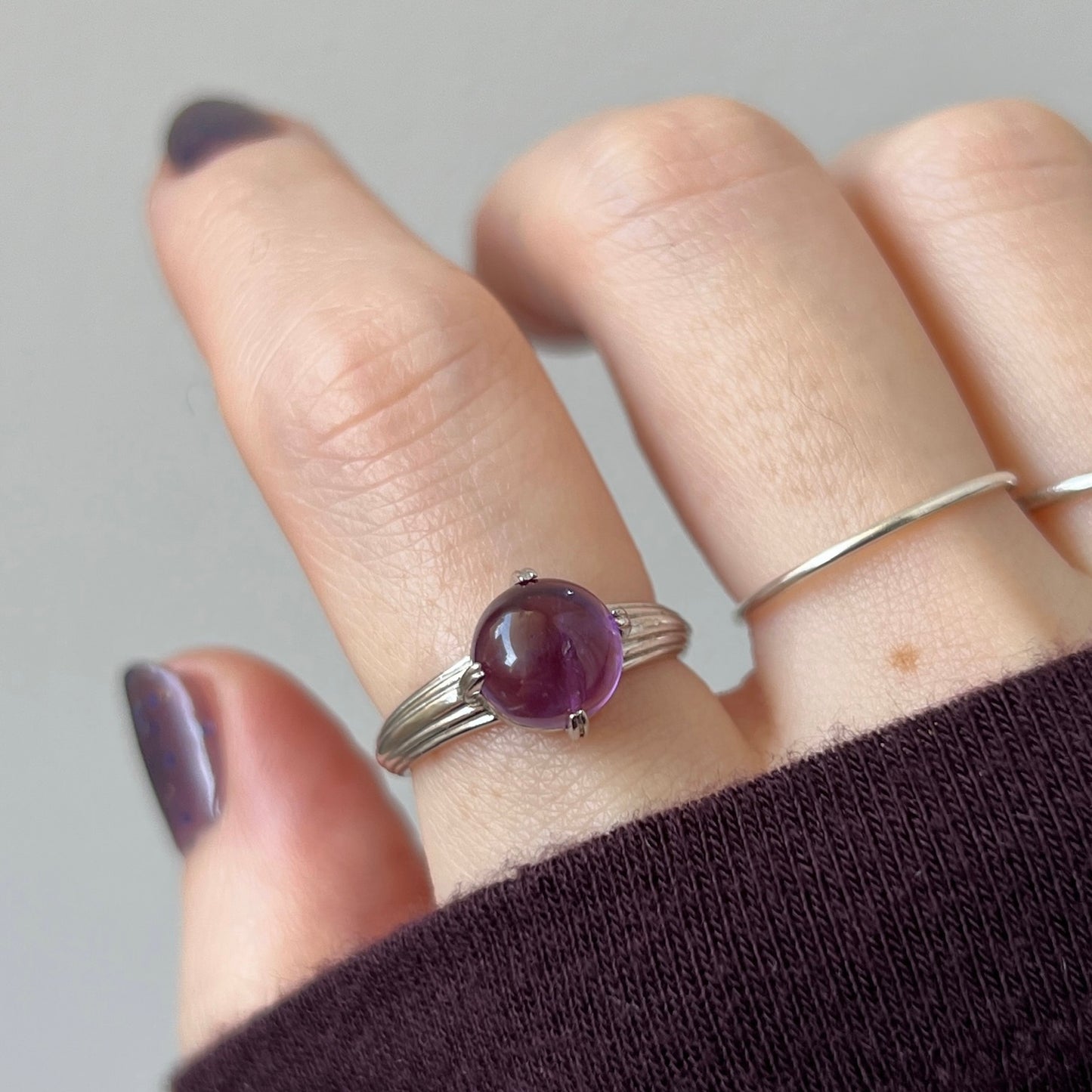 [ amethyst ] croissant silver