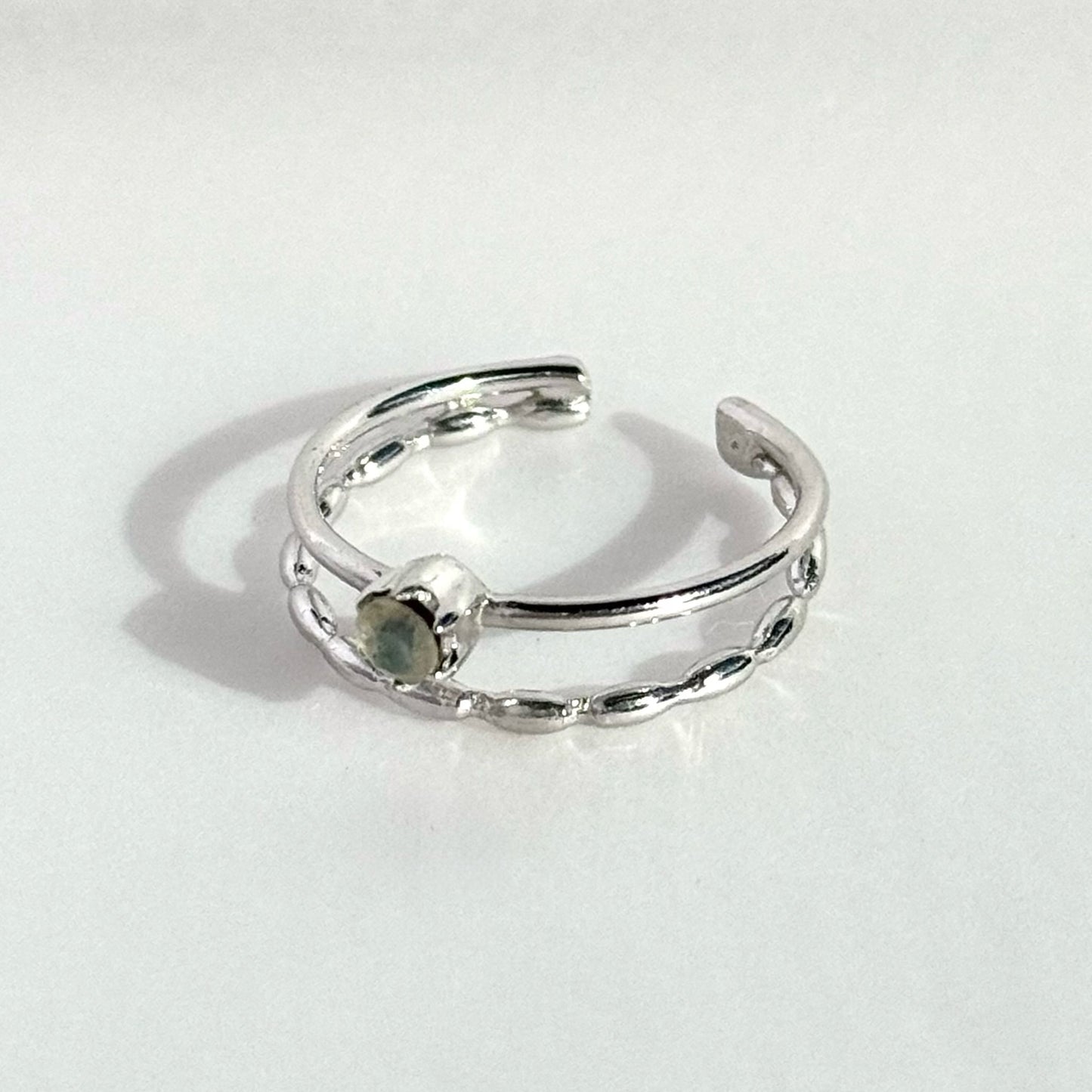 [ labradorite ] double chain silver [ free size ]