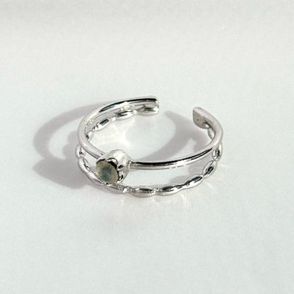 [ labradorite ] double chain silver [ free size ]