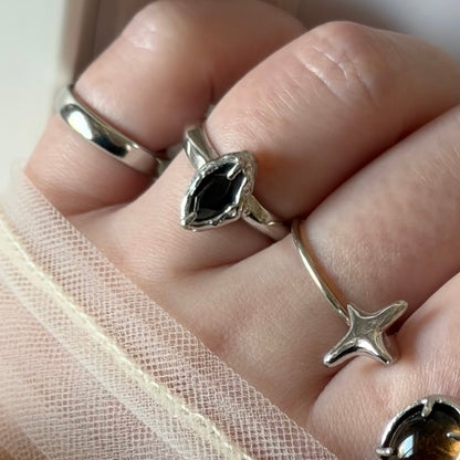 [ black spinel ] marquis stone silver