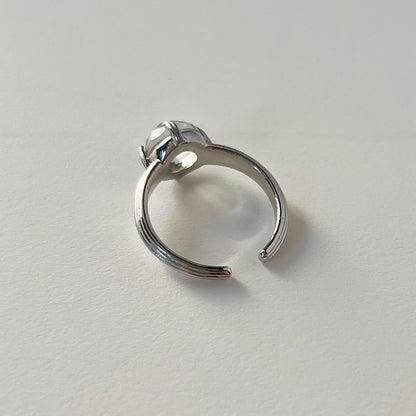 [ green amethyst (multi-faceted) ] croissant silver