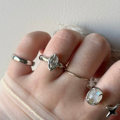 [ white topaz ] marquis stone silver