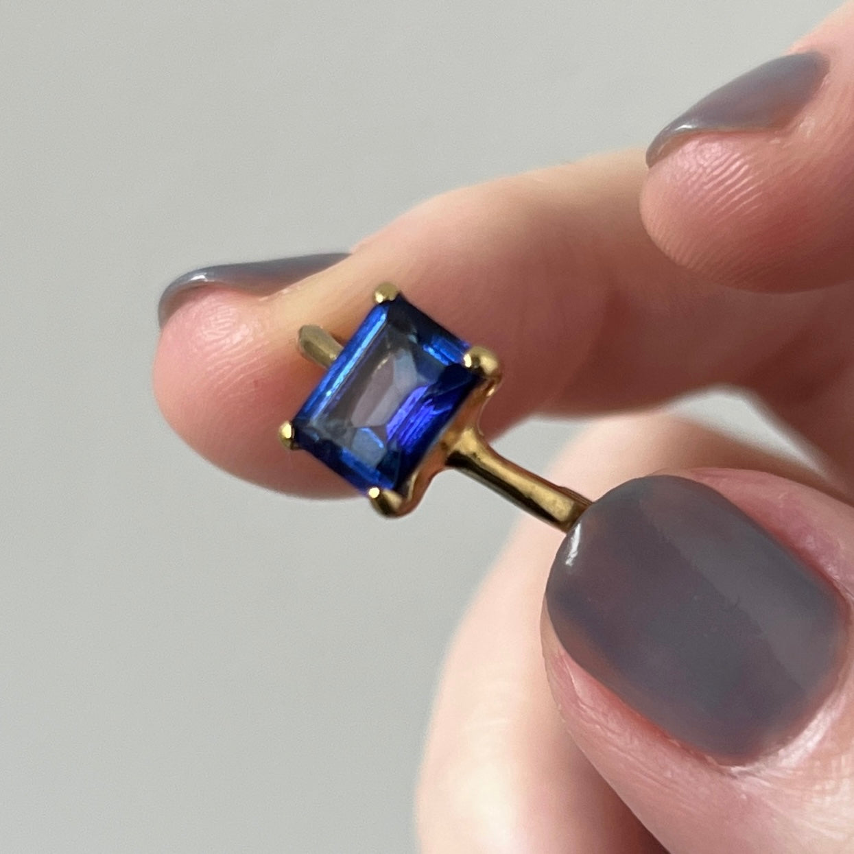 [ blue mystic topaz ] rectangle faceted cut gold [ free size ]